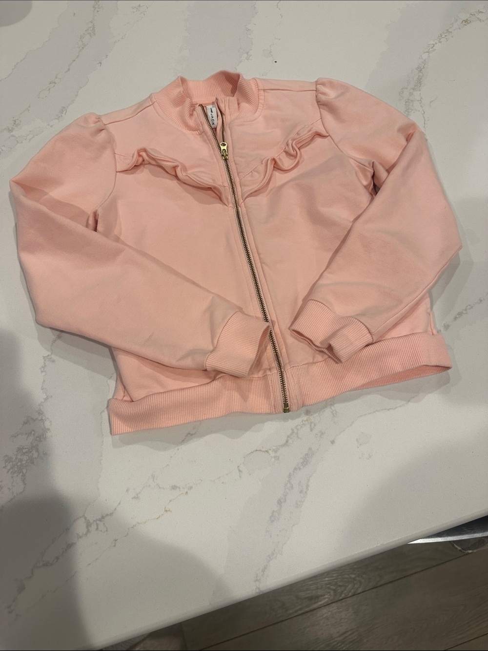 Janie and Jack Ruffled Zip-up Jacket Pink and gold Size 8